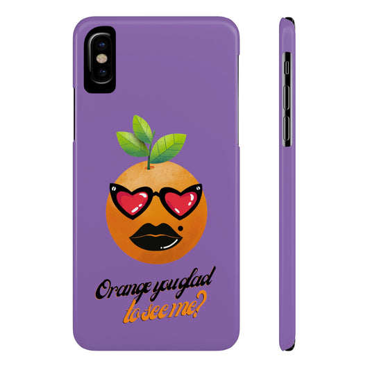 Slim Phone Cases, Case-Mate, Orange you Glad to See Me - Light Purple