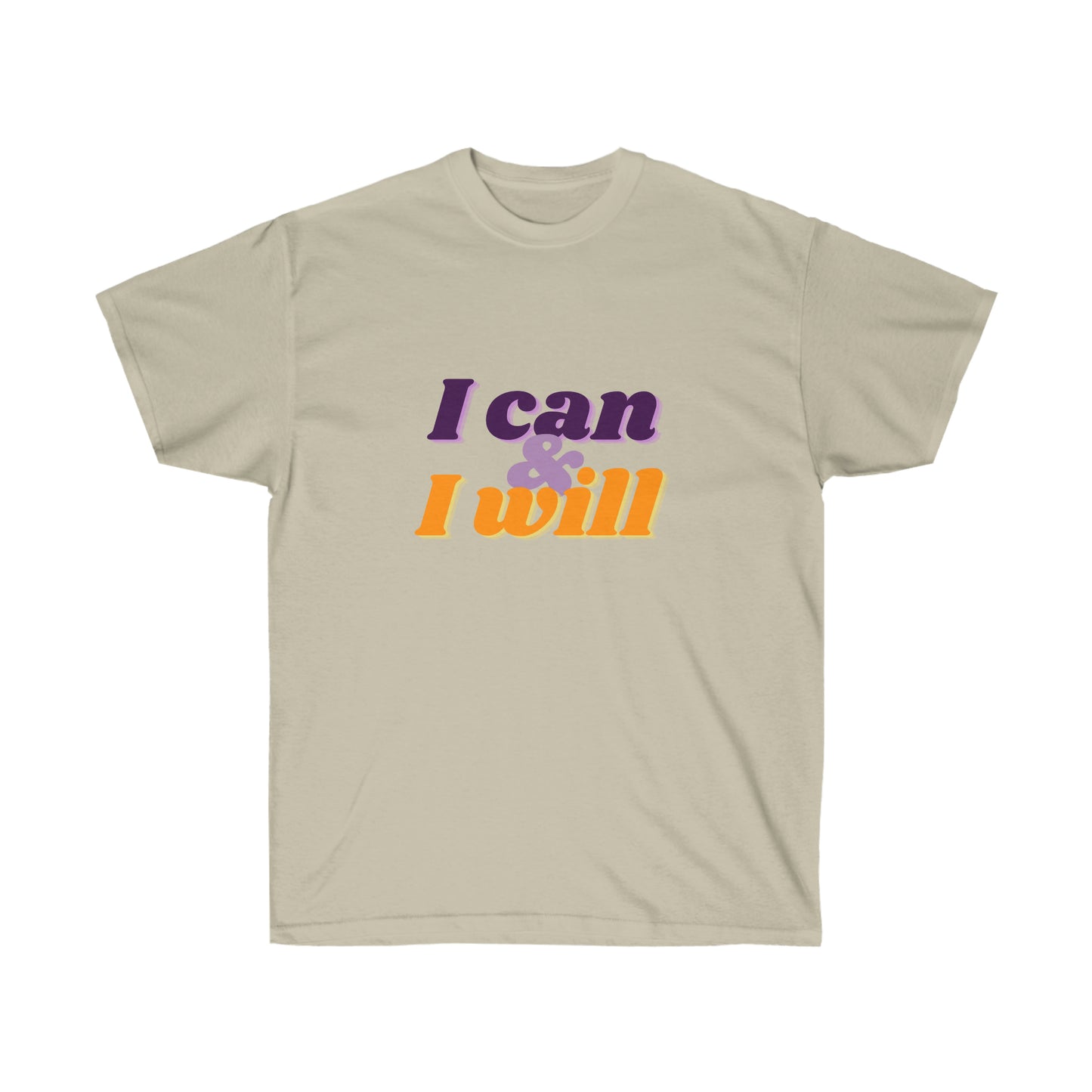 Unisex Ultra Cotton Tee I can & I will - Purple and Orange