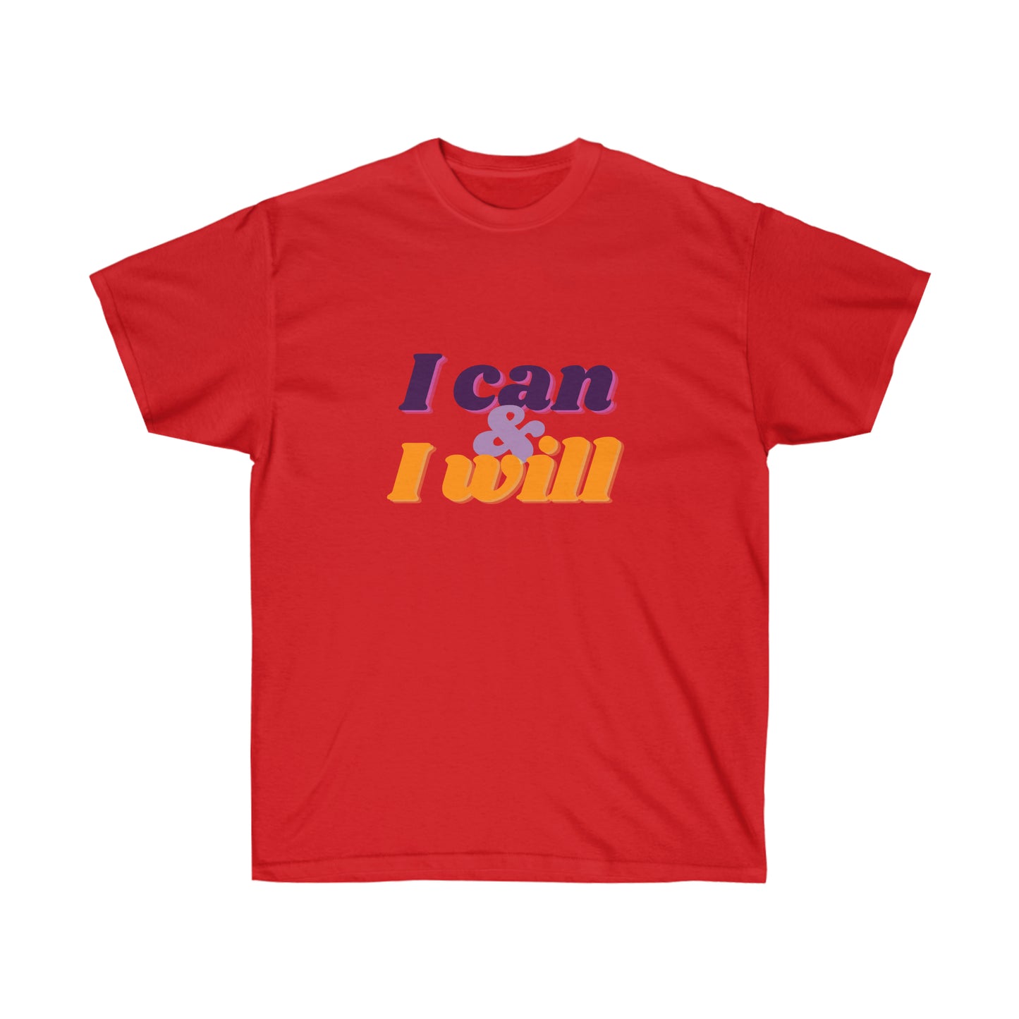 Unisex Ultra Cotton Tee I can & I will - Purple and Orange
