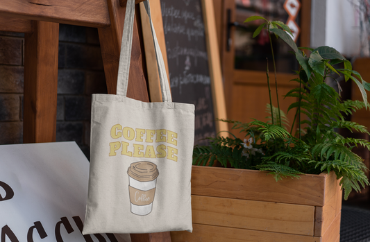 Canvas Tote Bag - Coffee Please